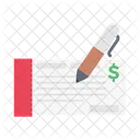 Cheque Sign Banking Icon