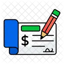 Cheque Writing Checkbook Financial Slip 아이콘