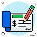 Cheque Writing Checkbook Financial Slip Icon