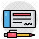 Cheque Writing Checkbook Financial Slip Icon