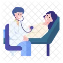 Medico Paciente Tratamiento Chequeo Icono
