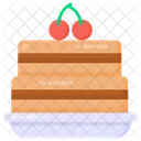 Sweet Cake Cherries Cake Icon
