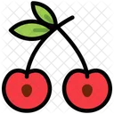 Cherry Half Fruit Icon