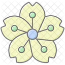 Cherry Blossom Lineal Color Icon Icon