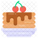 Sweet Dessert Cherry Cake Icon