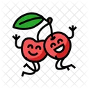 Cherry Character Fruit Vegetable Icon