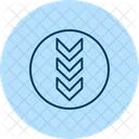 Chevron Para Baixo Pentaglow Icon