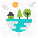 Maison Terre Plante Icône
