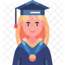 Chica Graduado Graduacion Icono