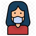 Nina Mujer Avatar Mascara Coronavirus Icono