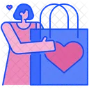 Chica adicta a las compras  Icono