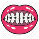 Boca Abierta Labios Femeninos Pegatina De Labios Icono