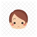 Chica Emoji Mirada Seria Icono