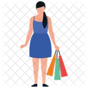 Chica De Compras Tiempo Libre Comprar Icono