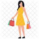 Chica De Compras Tiempo Libre Comprar Icono