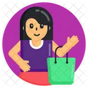 Compras Chica De Compras Bolsa De Compras Icono