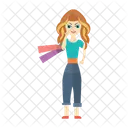 Chica de compras  Icono