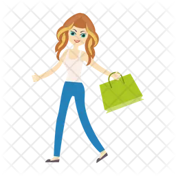 Chica de compras  Icono