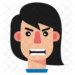 Chica enojada Emoji Icono