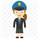 Chica Policia Oficial Icono