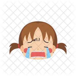 Chica llorando fuerte  Icono