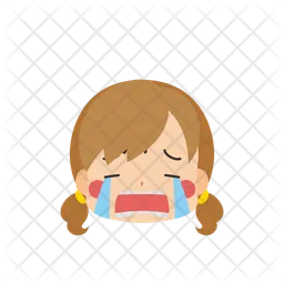 Chica llorando fuerte  Icono