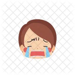 Chica llorando fuerte  Icono