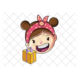 Chica recibió regalo Emoji Icono