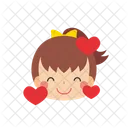 Chica Emoji Corazon Icono