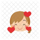 Chica Emoji Corazon Icono