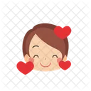 Chica Emoji Corazon Icono