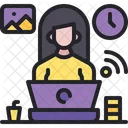 Chica trabajando  Icono