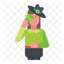 Chica Trebol Chica Irlandesa Chica Afortunada Icono