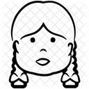 Chica trenza  Icono