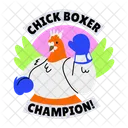 Poussin Boxe Combattant Champion Icône