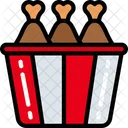 Chicken Bucket Take Away Eating Icon