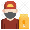 Chicken Food Delivery Fried Chicken Delivery Man Icon