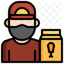 Chicken Food Delivery Fried Chicken Delivery Man Icon