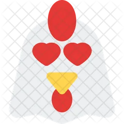 Chicken Heart Eyes Emoji Icon