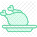 Chicken Duotone Line Icon Icon