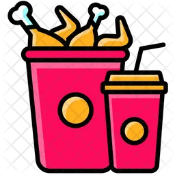 Chicken In Basket And Cola Drink  Icon