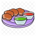 Chicken Pieces Fried Tomato Paste Symbol