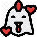 Chicken Smiling With Hearts Icon