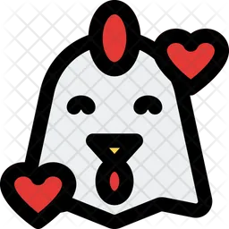 Chicken Smiling With Hearts Emoji Icon