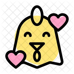 Chicken Smiling With Hearts Emoji Icon