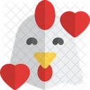Chicken Smiling With Hearts Animal Wildlife Icon