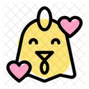 Chicken Smiling With Hearts Icon
