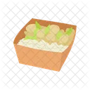 Chicken with rice in a box  Icon
