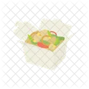 Chicken with vegetables in a box  Icon