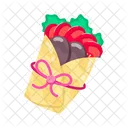 Chicken Wrap Burrito Tortilla Roll Icon